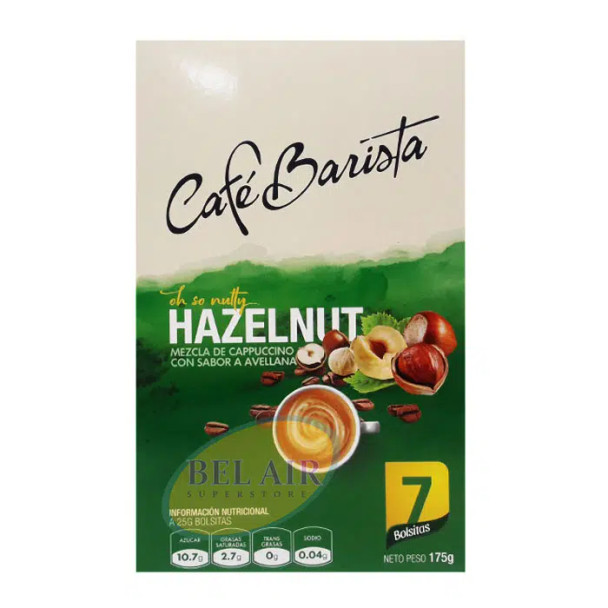 CAFE BARISTA HAZELNUT BOX FLAVOURED CAPPUCCINO MIX 7PACKS 175g