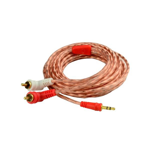 LEAD 1 3.5mm MALE STEREO TO 2 RCA MALE 12' BMS-GST-35-12 AUDIO PIPE