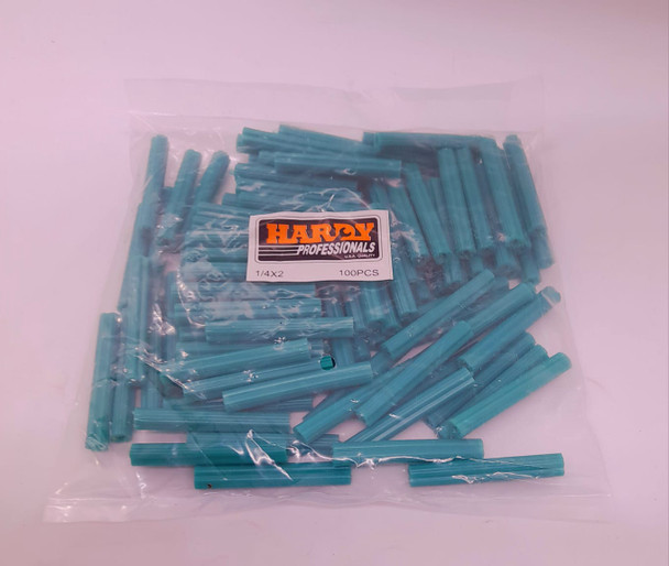 WALL PLUG GREEN 2" X 1/4" HARDY 100PCS PK