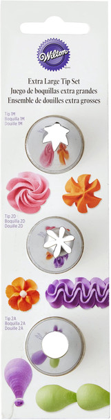 BAKING WILTON TIP SET 1M 2D 2A EXTRA LARGE 418-1704