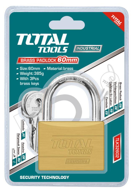 PADLOCK TOTAL 60MM TLK32602 BRASS