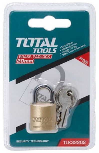 PADLOCK TOTAL 20MM TLK32202 BRASS