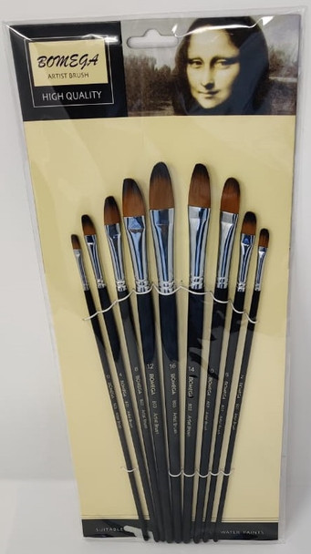 ARTIST BRUSH 9PCS BOMEIJIA FLAT TIP