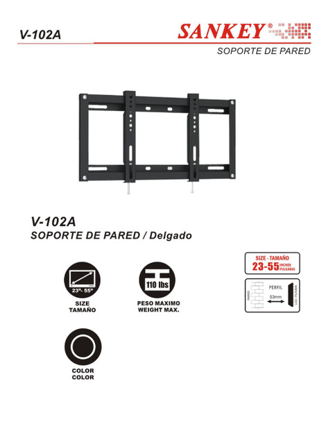 TV WALL BRACKET 32"-55" SANKEY V-102A