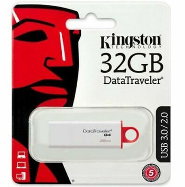 COMPUTER FLASH DRIVE 32GB KINGSTON USB G4 DATA TRAVELER DTIG4/32GB