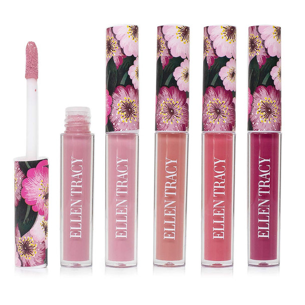 Makeup Lip Gloss Ellen Tracy Flawless Collection 4 Piece Gift Set Rosy Nudes Women and Girls