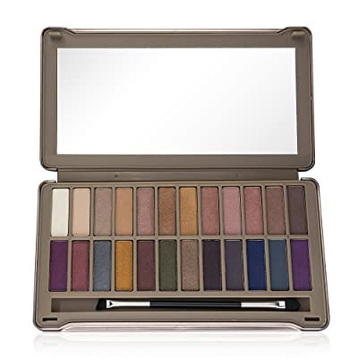 Makeup Ellen Tracy Eye Shadow Palette with Mirror Women 24 Varied Shades from Natural to Bold in Shimmery and Matte, Eyeshadow Shades