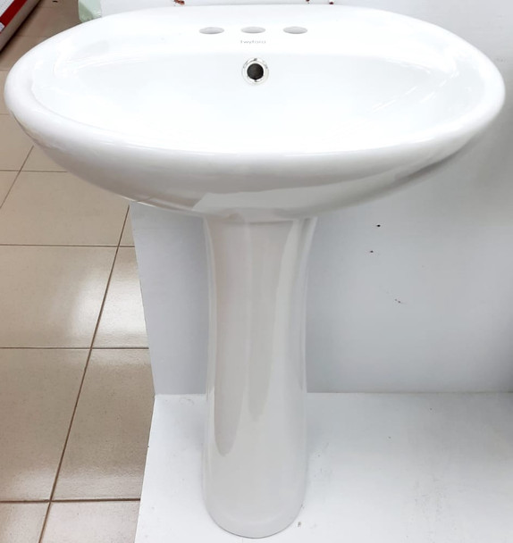 SINK WARE W/PEDESTAL TWYFORD WHITE 3 HOLE