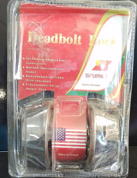 LOCK DEADBOLT DOUBLE SPARKS SILVER 7301P/S