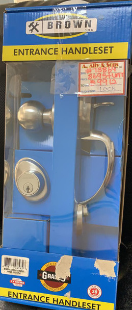 LOCK ENTRANCE SET BROWN USA BR8051 S/CHROME