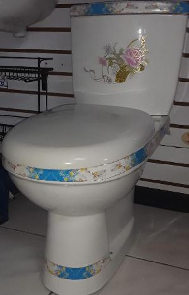 TOILET SET C/COUPLE WHITE W/FLOWER NSC-2107