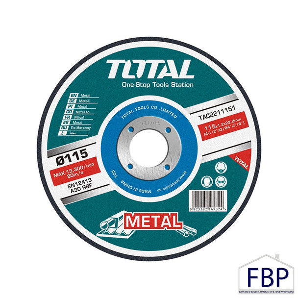 DISC 4 1/2" METAL CUTTING TOTAL TAC2211151 SOLD EACH A30RBF