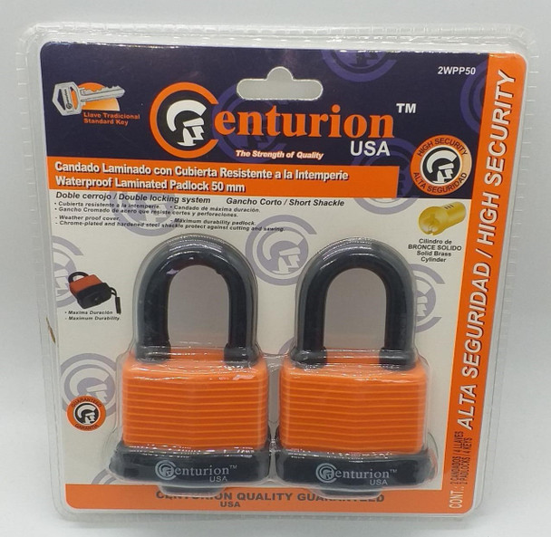 PADLOCK CENTURION 50MM (2PCS) 2WPP50 W/PROOF