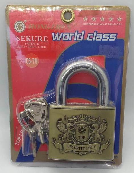 PADLOCK WORLD CLASS 70MM #C6-70 HONGZHEN