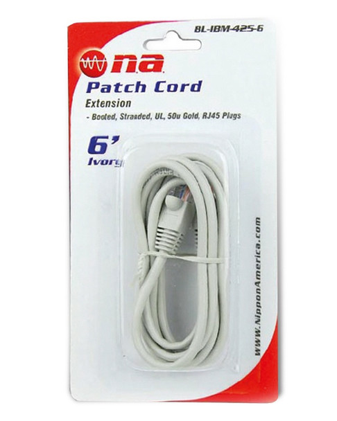 COMPUTER CABLE CAT 5E WITH END 6' BL-IBM-425-6 PATCH CORD NIPPON AMERICA