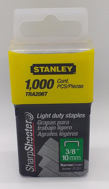 STAPLE 3/8" 1000PC STANLEY TRA206T LIGHT DUTY