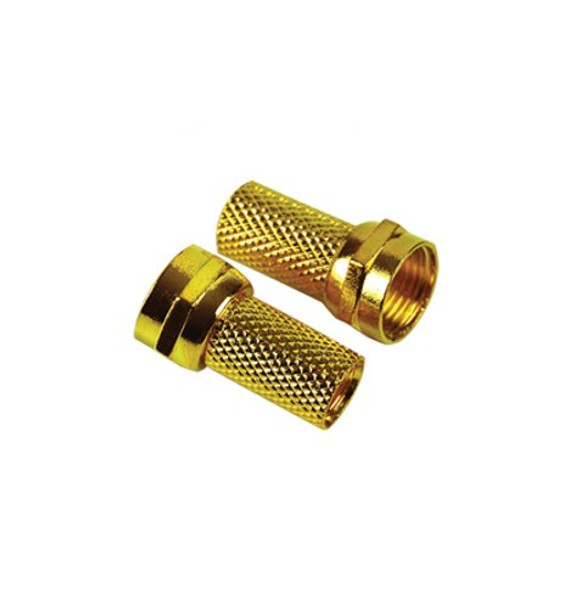 F CONNECTOR RG6 NF-56G 2PCS PACK SCREW-ON GOLD