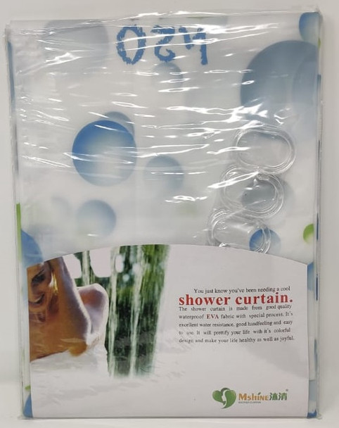 SHOWER CURTAIN MSHINE YB2950810 180 X 180CM WITH HOOKS
