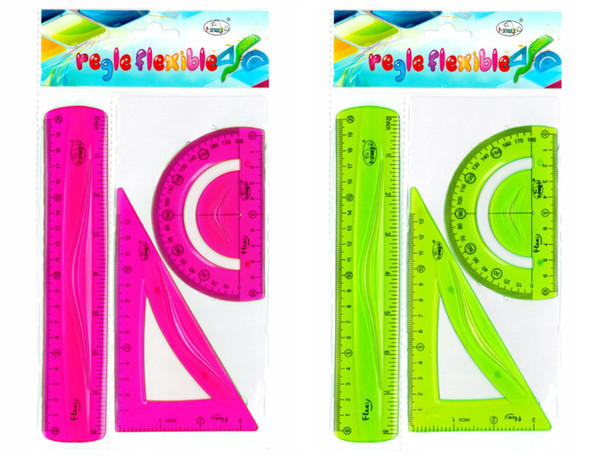STATIONERY RULER 3PCS REGLE FLEXIBLE SET HXWJ