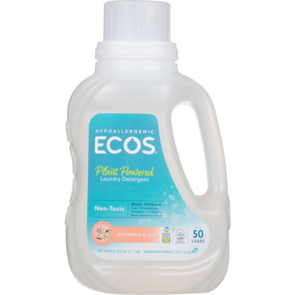ECOS LAUNDRY DETERGENT NON-TOXIC MAGNOLIA & LILY UP TO 50 LOADS 1.48l 50fl. oz