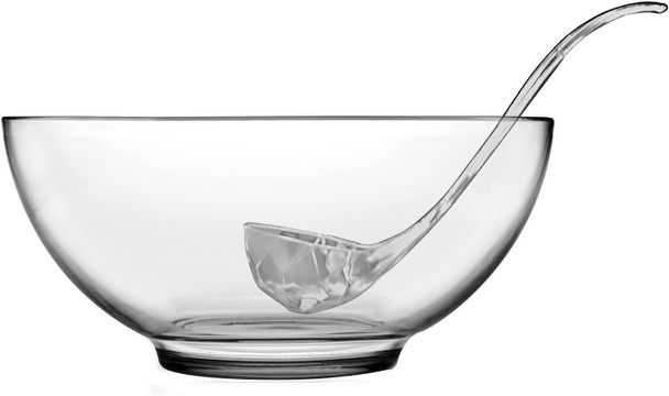 PUNCH BOWL SET ANCHOR 2PC PRESENCE PURE GLASS WITH LADLE CI96777AHG17 7Q