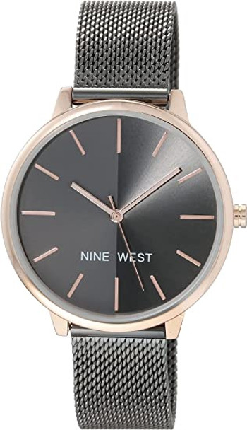 Watch Women Nine West Mesh Bracelet Gunmetal 1981RTGY