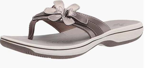 Footwear Women Clarks Brinkley Flip-Flop Pewter