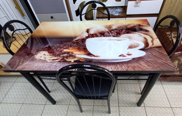 GLASS DINING TABLE A31-A20-13 WITH 4 CHAIR SET