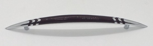 DRAW HANDLE 5" CURVE SILVER & BROWN