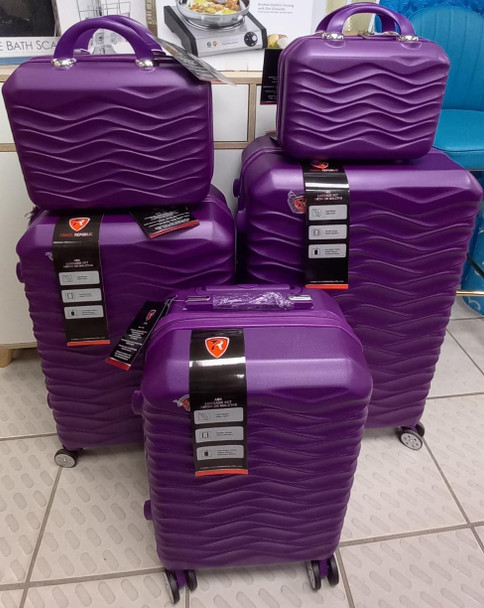 LUGGAGE SUITCASE HARD COVER 5PCS SET 4 WHEEL SPINNER TR-AB5