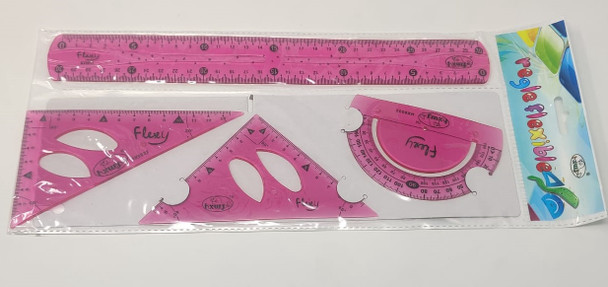 STATIONERY RULER 4PCS REGLE FLEXIBLE SET HXWJ