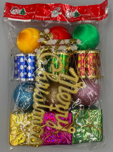 Christmas Decorations Balls Box DD49 MIX Pack + Merry Christmas