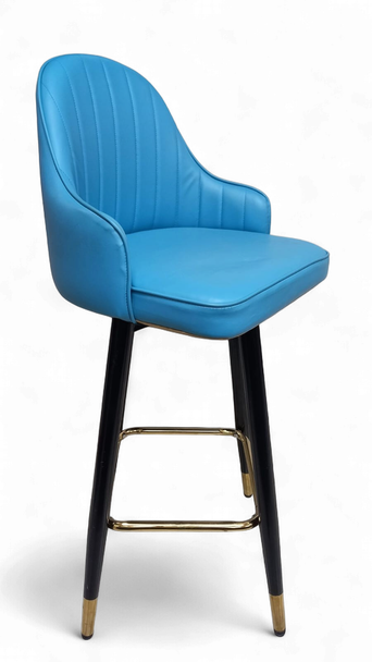 BAR STOOL 01 BLACK & BLUE 4-FOOT