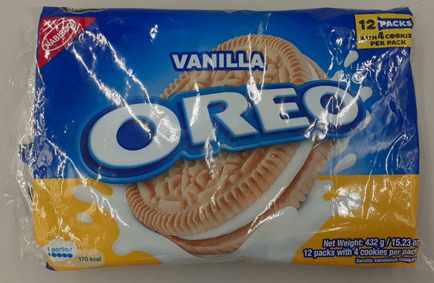 NABISCO OREO GOLDEN VANILLA COOKIES 12PACK OF 4-COOKIES PER PACK 432g 15.32oz