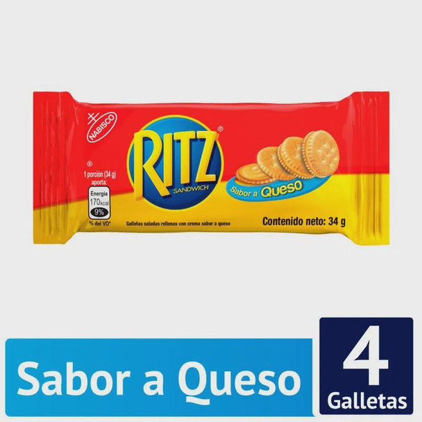 NABISCO RITZ CHEESE SANDWICH BISCUIT CRACKERS 30g 1.05oz