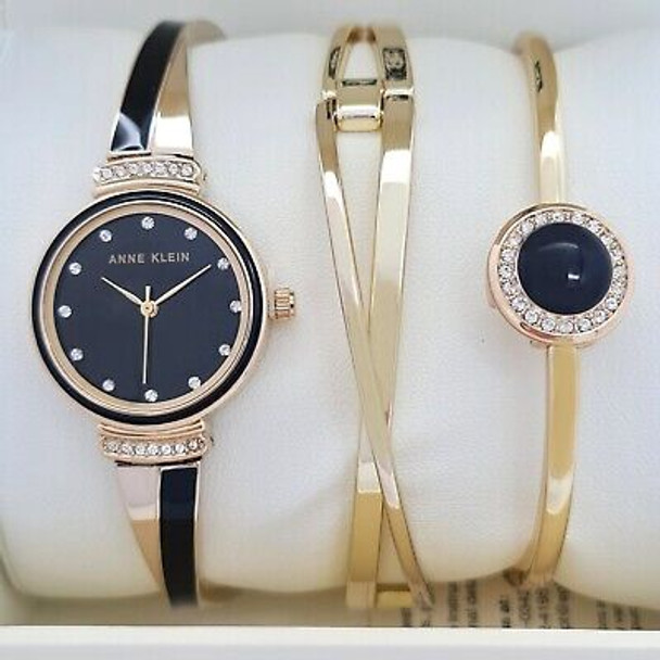 Watch Women Anne Klein Set w/bracelet 3pcs 3292BKST