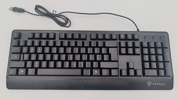 COMPUTER KEYBOARD VERTUX USB LIGHTED BLACK