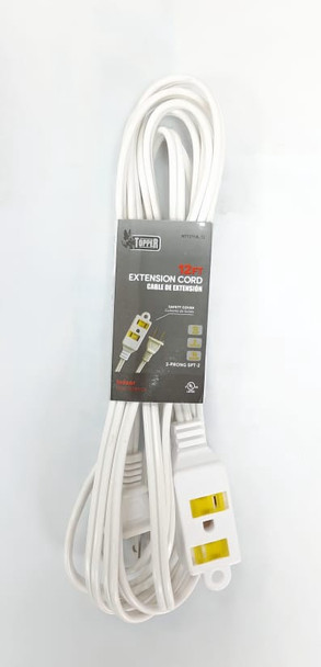 EXTENSION CORD 12FT TOPPER WHITE INDOOR NT1211A-12