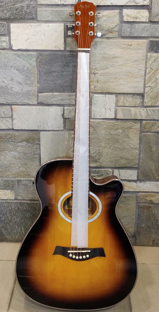 GUITAR JEAN PAUL JPCXS50CET-YB GLOSSY YELLOW BURST 39" ACOUSTIC ELECTRIC CUTAWAY STEEL STRINGS