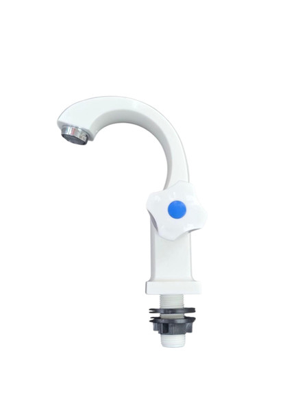 PILLAR TAP 1/2" PLASTIC WHITE SIDE KNOB BR 8017