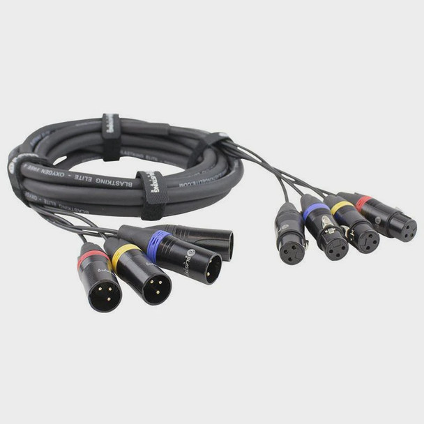 STAGE CABLE SNAKE IBKE-C4XLRMF-25 25' LEAD 4 XLR MALE TO 4 XLR FEMALE BLASTKING