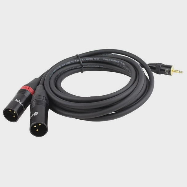 LEAD 2 XLR MALE TO 1 3.5MM MALE STEREO 6' IBKE-C2XLRM35B-6 BLASTKING
