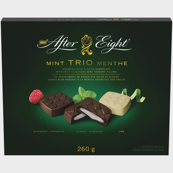 NESTLE CHOCOLATE AFTER EIGHT MINT TRIO MENTHES ASSORTED DARK & WHITE 260g