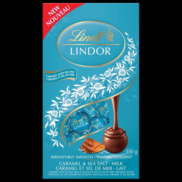 LINDT LINDOR CARAMEL WITH SEA SALT CHOCOLATE 150g