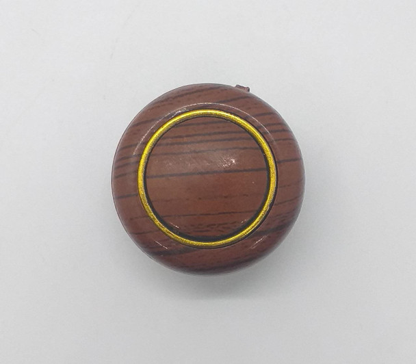 DRAW KNOB 107 LIGHT BROWN W/GOLD RING WOOD