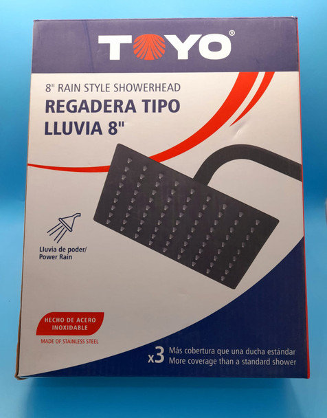 SHOWER HEAD RAIN STYLE SQUARE 8" TOYO FR-21692