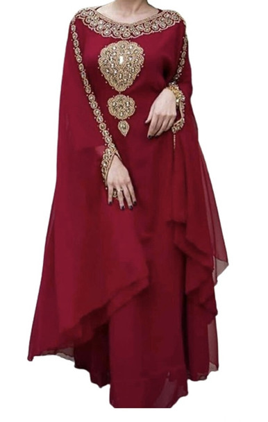 Gown Beaded Burgandy / Brown / Black