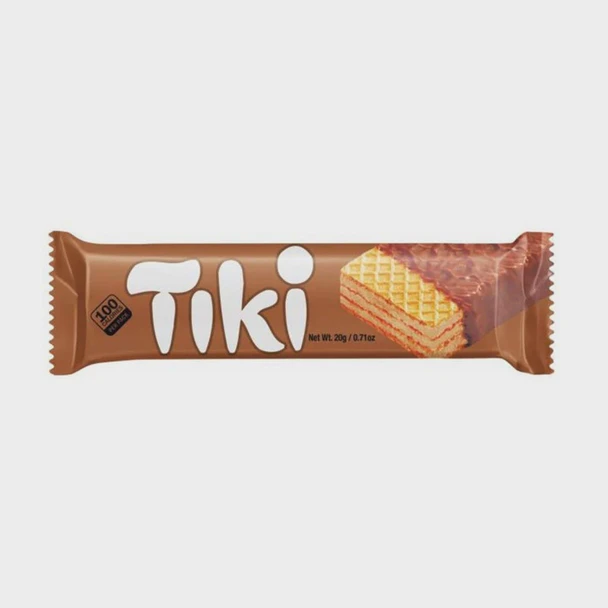 CHARLES TIKI BROWN COATED WAFER WITH CHOCOLATE CREAM FILLING