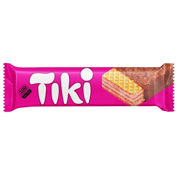 CHARLES TIKI PINK COATED WAFER WITH STRAWBERRY CREAM FILLING