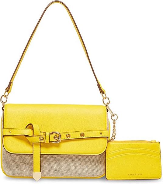 Bag Anne Klein Shoulder Yellow w/Card Case
